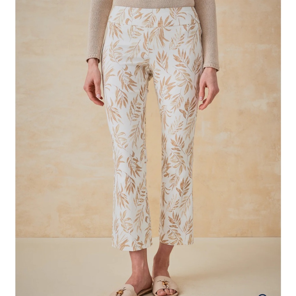 J. McLaughlin ivy pant in beaumont leaf Cream and tan Print Trousers